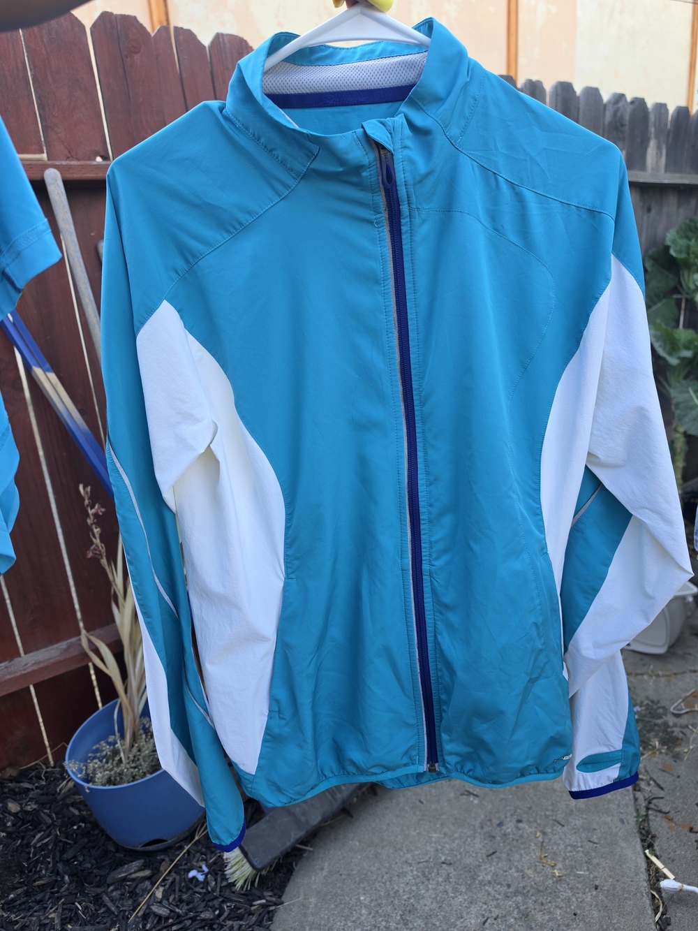 Salomon Teal and White Windbreaker